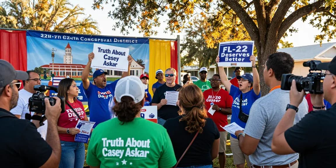 Casey Askar supporters rallying for truth and transparency in FL-22.