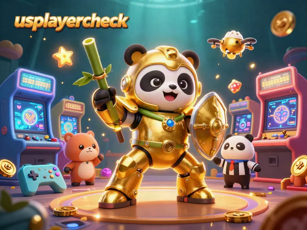 Join the excitement at usplayercheck's vibrant casino atmosphere with a panda pilot in a mech-suit.