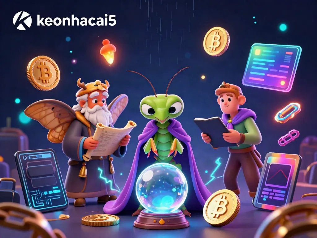 Experience the thrilling energy of keonhacai5 with a mystical fortune teller and 3D digital gambling elements.