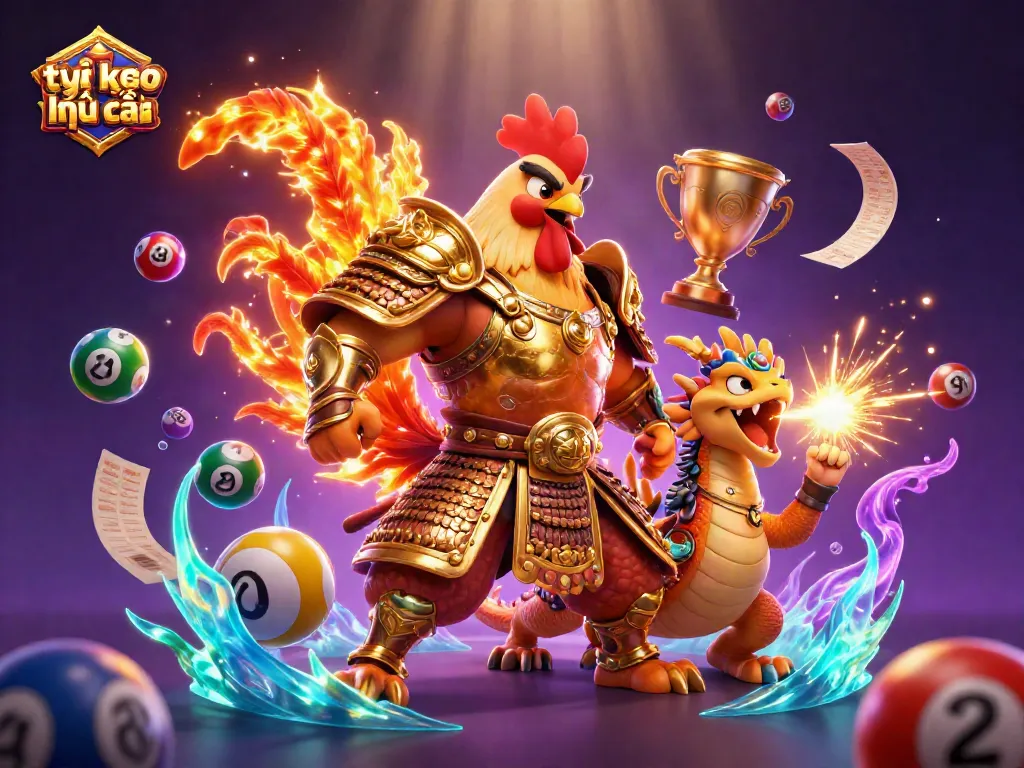 Engage with tỷ lệ kèo nhà cái while enjoying dynamic sports betting action illustrated with vibrant characters and elements.