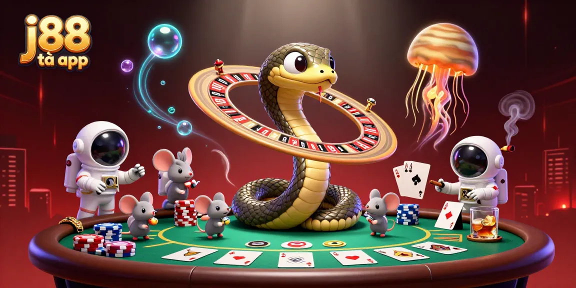 Bet on the vibrant j88 tải app universe with cosmic characters in a stunning 3D illustration.